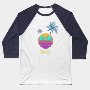 neon Miami beach Baseball T-Shirt